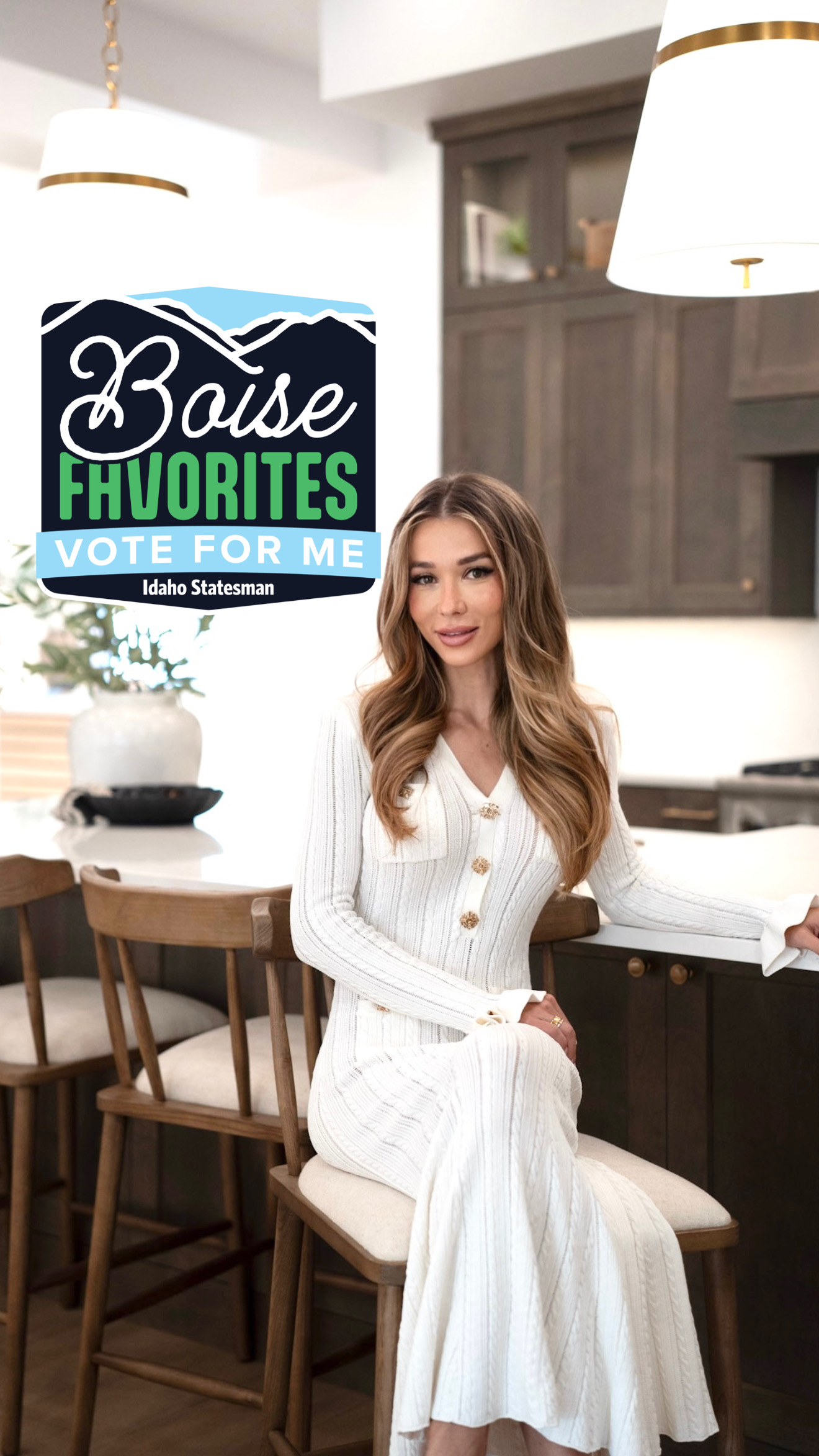 Erna Palic with the Boise Favorites Vote for Me badge