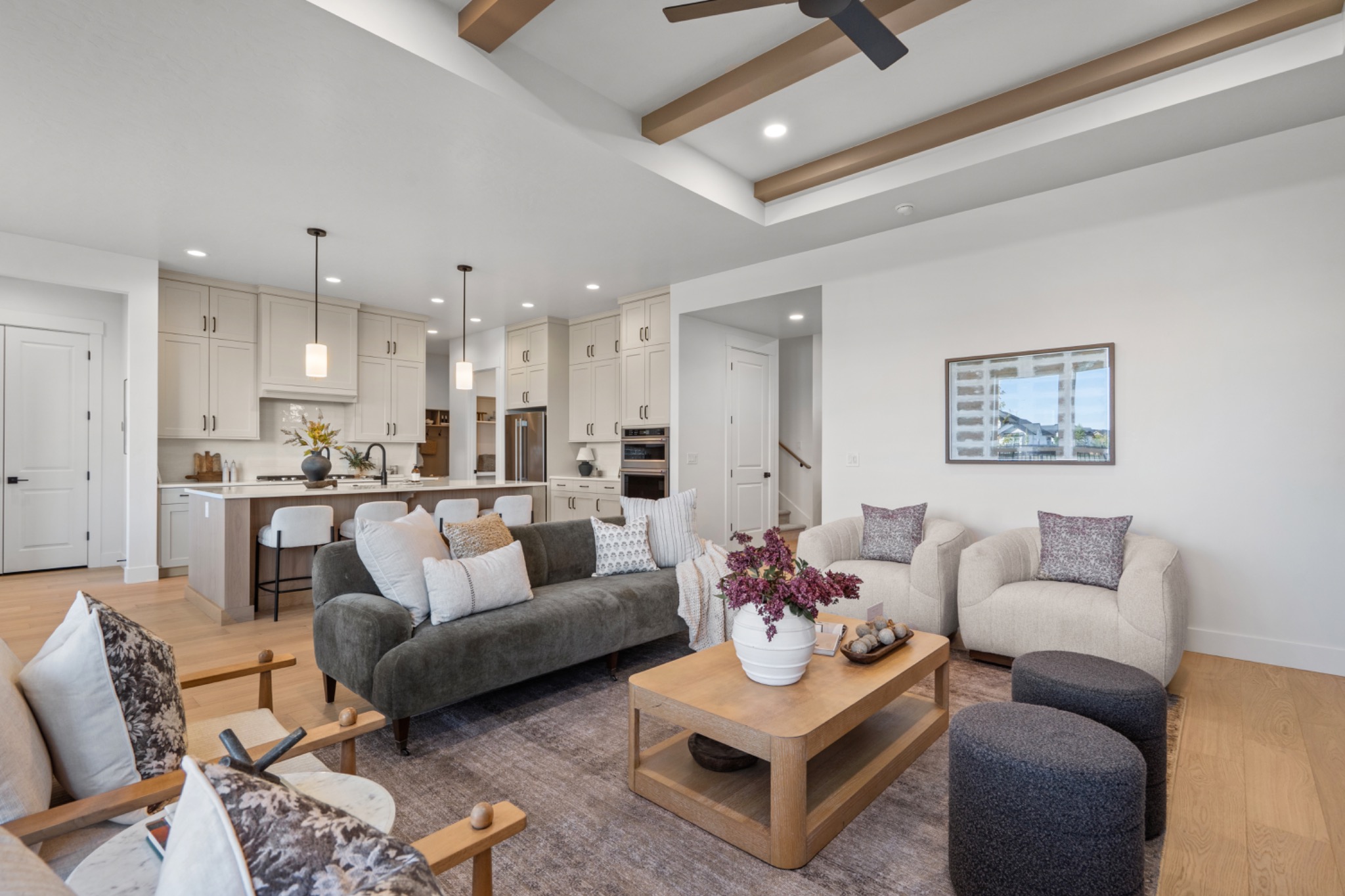 Great room opening to the kitchen